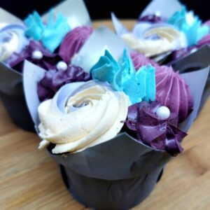 Multi-coloured Floral Cupcakes (x6)